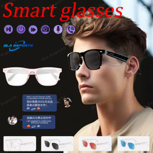 Smart Glasses Camera Remote Shoot Bluetooth Music Driving Headphones Call Sunglasses AI Voice Assistant Binaural Touch For Men