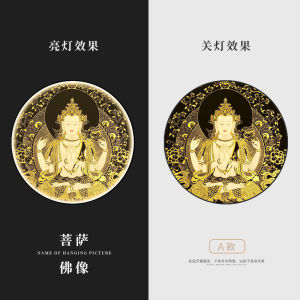 New Chinese Style Buddha Statue Decorative Painting round Entrance Lighting Artwork Living Room Sofa Background Wall Decoration