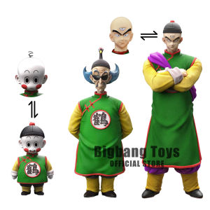 Bandai | Dragon Ball Z Anime Figure Double headed School Tien Shinhan Chiaotzu Figures PVC Statue Collectible Model Toys Gifts