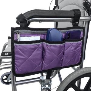 Multi-Pocket Wheelchair Side Storage Bag Reflective Strip Baby Stroller Hanging Bag Travel Storage Organizer Accessories