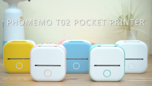 Phomemo Mini Portable Label Maker T02 Thermal Photo Sticker Printer Bluetooth Wireless Phone Printer Small Instant Pocket Printer for Children DIY Come with 1 Roll Paper  Keep For 10 Years Fade Resistant Xmas Gift