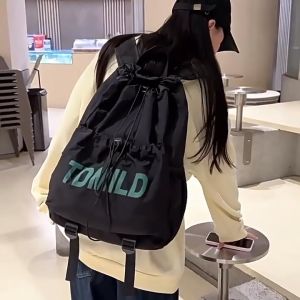 Balo Hàn Quốc kiêm túi leo núi đa năng có dây rút cá tính cặp đi học nhiều ngăn đi chơi nổi bật