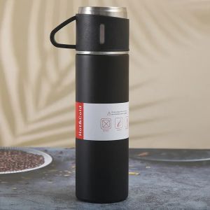 One Cup Three Lid Thermos Cup Set 304 Stainless Steel Handle Lid Gift Cup Mens And Womens Portable Gift Box Set