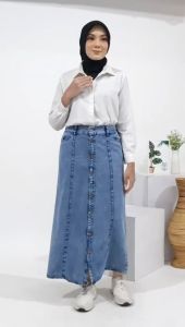 ROK HIGHWAIST WANITA VARIASI KANCING DEPAN BB 40-70
