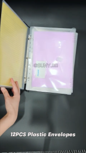 12PCS Long Loose Leaf File Bag 11 Holes Plastic Envelope Poly Envelope Waterptoof 25x34.5CM
