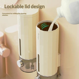 【S】Wall Mounted Soap Dispenser No Drilling Needed Clear Visible Window Perfect For Bathroom Kitchen Hotel Use