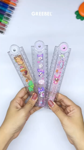 GREEBEL Penggaris Lipat Karakter Glitter 30cm / Ruler Foldable Glitter (30-3B) / Penggaris Lipat  Lucu Sekolah