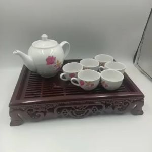 Bộ ấm Chén Hoa Hồng Uống Trà Tặng kèm Khay Trà Minh Hải