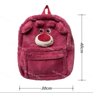 BaLô Gấu Dâu Lotso Size 30cm Lớn Đeo Vai Đi Học Đi Chơi Màu Hồng Lông Mịn Siêu Dễ Thương  Siêu Cute