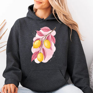 Lemon Branch Pink Leaves Art Print Thermal Heat Transfer Sticker DIY Washable Iron-On Patches For Clothes T-shirt Applique Decor