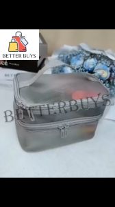 BETTER BUYS 1PC Double Layer Big Makeup Bag Travel Cosmetic Case Makeup Organizer Bag Portable Skin Care Toiletry Bag