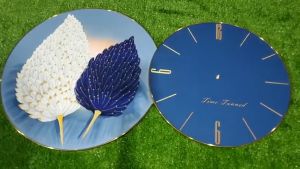 Đồng hồ treo tường kim trôi Decor phòng xinh combo 2 bức tranh tròn và đồng hồ chạy em ru