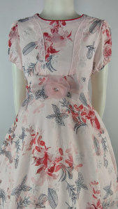 Big Joy Girls Casual Dress Cara Floral with Puff Sleeve With Applique Flower For Ages 5 to 12 Years Old 553171