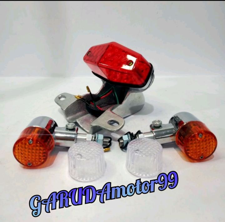 LAMPU BELAKANG STOPLAMP CB 100 BSA DIAMON LAMPU BELAKANG CB SET PANGKON V80 SUPER TEBAL DAN SEIN RETING PALU TABUNG BESI SEPASANG BERKUAL1TAS CUSTOM ALL MOTOR CB 100 CB 125
