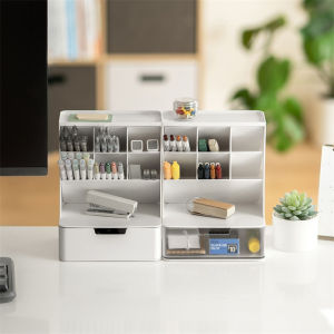 กล่องใส่ปากกาพร้อมลิ้นชัก แบบญี่ปูน ชั้นเก็บปากกา กล่องเก็บเครื่องสําอาง สร้างความสุขภาพ ราคาลูกค้า