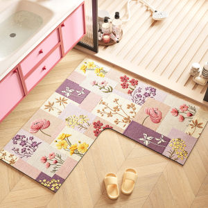 ZHIBAIJIA | Thảm Nhà Tắm Chống Trượt Thấm Nước Khô Nhanh Hình L