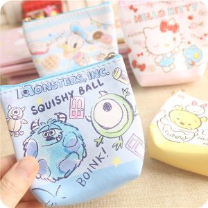 Korean Style Mini Cartoon Coin Purse Student Bus Card Lunch Card Holder Simple PU Leather Cute New Model YBB Brand