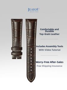 JEAYOU | Genuine Leather Watch Strap for Men and Women