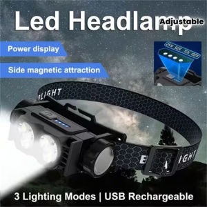 Multi-Functional Rechargeable LED Head Lamp Magnetic Rotation Headlight Led Head For Outdoor Fishing Camping Head Flashlight
