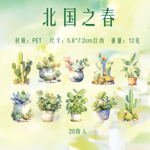 Transparent Waterproof Retro Material Handmade Journaling Sticker Frame Plant Flower Decorative Paper Craft Supplies