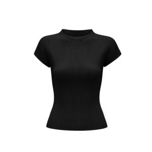 Ms.Daoge Ice Silk Short Sleeve Slim Fit T-Shirt Womens Summer New Design Elegant Personality round Neck Pure Color Casual Top