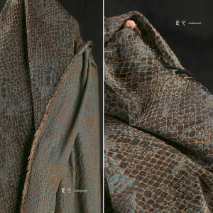 Vải Thun Cotton Lanh Sọc Kẻ Caro Cổ Điển Giặt Xanh Lá Cây Thiết Kế Áo Khoác Vest Quần Áo Vải Thun Cotton Lanh