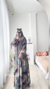 Humaira99 Gamis Syari Muslim Dress Hijab Muslimah Atasan Wanita Longdress Busui Terbaru Terlaris Pesta Lebaran Ceruti Marwah Hairin3