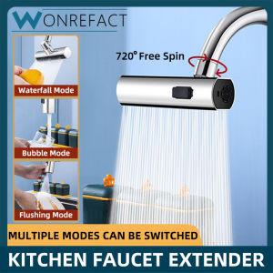 Brass Faucet Sprayer 720° Rotating 3 Mode Bathroom Waterfall Faucet Expander Kitchen Sink Accessories Strong Water Pressure