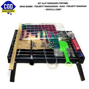 Bakaran portabel bakaran sate Bakaran Ayam Sosis Free Capit + kuas + Kipas + pejapit panggangan