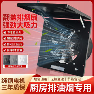 Powerful Kitchen Exhaust Fan Large Suction Flip Cover Window Type Ventilator Wall Mounted Blower Oil Smoke Extractor Fan