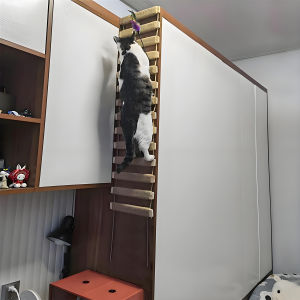 Cat Climbing Ladder Bridge for Cats Cage Sisal Wooden Rope Ladder Pet Furniture Kitten Climber Scratching Post Kitten Toys Tree