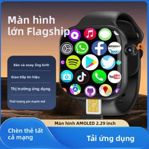 Đồng Hồ Thông Minh VP29 4G Hệ Điều Hành Android Bộ Nhớ 256GB Hỗ Trợ SIM LTE GPS WiFi Màn Hình AMOLED 2.29 Inch Camera Xoay Thiết Bị Theo Dõi Thể Dục