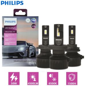 Bóng Đèn Pha Ô Tô LED Philips Ultinon Rally 3551 H4 H7 H11 HB3 HB4 HIR2 50W 4500LM 6500K Trắng Max Lumen 2 Bóng/gói Công Suất Cao
