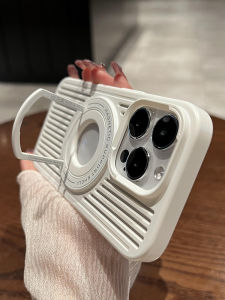 เคสโทรศัพท์มือถือแบบโปร่ง UMJ สำหรับ iPhone 16 15 pro 15 plus 14 pro Max 13 12 พร้อมขาตั้งแบบซ่อน ชาร์จแบบแม่เหล็ก ป้องกัน