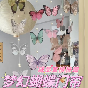 Xiaohongshu PVC Butterfly Door Curtain Finished Ins Girls Room Fairy Bedroom Door Decorative Doorway Sister Gift