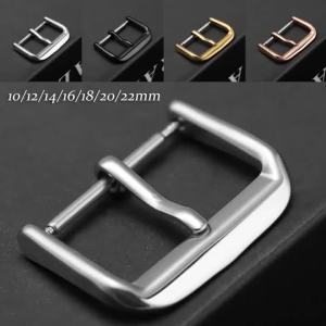 Thép Không Gỉ Khóa Đồng Hồ Khóa Cài Pin 10mm-22mm Dây Đeo Đồng Hồ Phụ Kiện Vàng Hồng Vàng Bạc Nút Đen Cho Dây Đeo Đồng Hồ