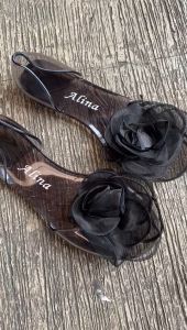 Sepatu Wanita Terbaru/Sepatu Flat Import Alina 186/Sepatu Balet Kaca Karet Korea Kekinian