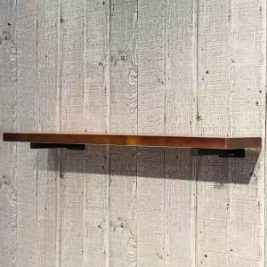 Wall Mounted Bookshelf Storage Rack Wooden Partition Kitchen Bathroom Living Room Decorative Shelf Bracket Retro Style Organizer