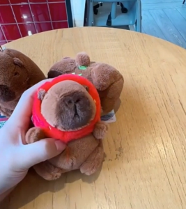 Capybara Keychain Toy Plush Pendant Key Chain Cute Doll Bag Pendant Fluffty Toy Kids Gift