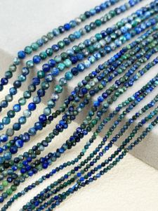 Natural Phoenix Lapis Lazuli Beads 2-3-4mm Cut round Bracelet Necklace Semi-Finished DIY Jewelry Accessories Crystal Semi-Precious Stones