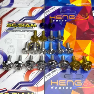 HENG HEATGUARD BOLTS ALL MIO NMAX AEROX M3 GRAVIS UNIVERSAL CNC / GOLD / SILVER
