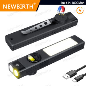 EDC Tactical Flashlight- Dual Controls Buttons Rechargeable 1000Mah Ultra Slim Strobe Mode Torch With Pen Clip&Magnet， AS Gift