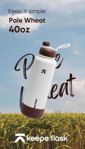Keepe Flask Premium Vacuum Insulated Water Bottle Hot and Cold Tumbler Double Wall Thermal Hydration Leakproof Drinking Flask with FREE Silicone Boot Protector 22oz/32oz/40oz
