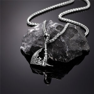 Mặt Dây Chuyền Rìu Viking Nam Màu Vàng Thép Không Gỉ Khắc Chữ Rune Bắc Âu Rìu Thor Búa Mjolnir Bùa Hộ Mệnh Slav Mặt Dây Chuyền Cổ Điển Trang Sức Nam