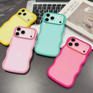 Wave Soft Edge Matte Clear Phone Case For iPhone 18 17 16 15 14 13 12 11 Pro Max Camera Big Window Photo Frame Shockproof Cover