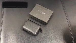 1PC Compact Zipper Wallet – Ultra-thin Credit Card Holder with Large Capacity Black Ideal for IDs & Cards