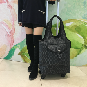 Waterproof Printed Handheld Universal Wheel Shopping Cart Vegetable Bag Large Capacity Short Trip Travel Bag Foldable Little Trolley