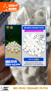 BIO RING CERAMIC PUTIH 1KG bioring keramik media filter aquarium