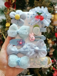 Set Jepit Rambut Isi 10Pcs Anak Motif Pita Bunga Gaya Korea Import