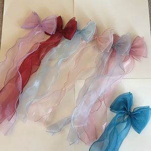 Jepit Rambut Pita Panjang Organza Gelombang Aesthetic Korean Style Hairclip Ribbon Wave Ikat Rambut Pita Panjang Aksesoris